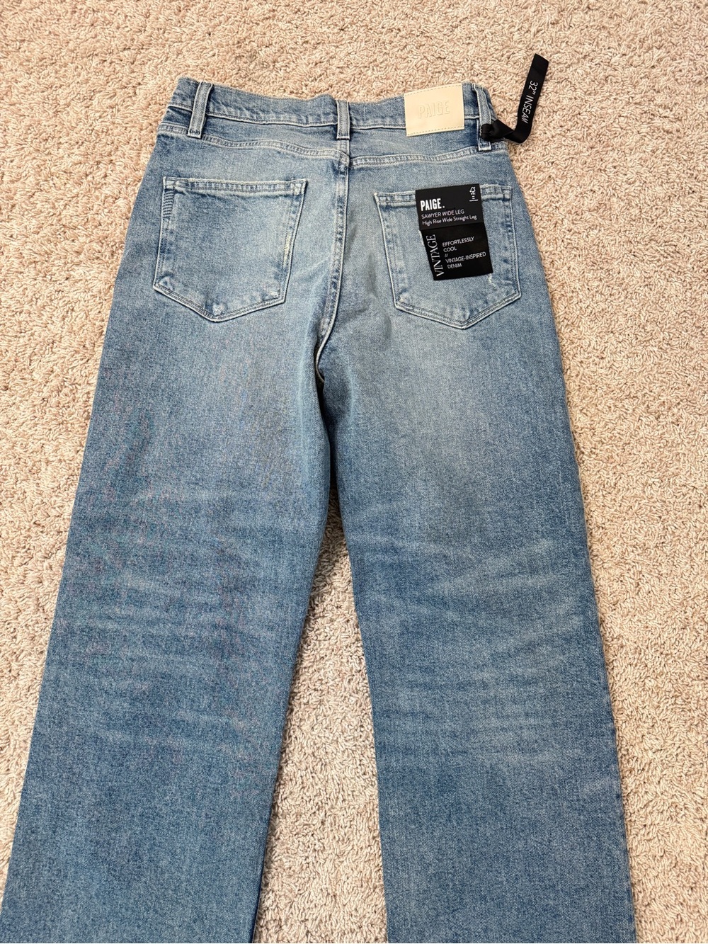 NWT PAIGE. SAWYER WIDE LEG High Rise Wide Straight Leg Jeans Size 28 - Picture 11 of 16